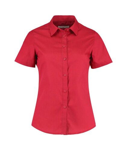 Kustom Kit Womens/Ladies Poplin Tailored Short-Sleeved Shirt (Red) - UTBC5323