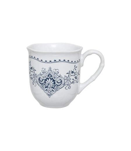 Lot de 6 Mugs en Céramique Little Cottage 32cl Blanc