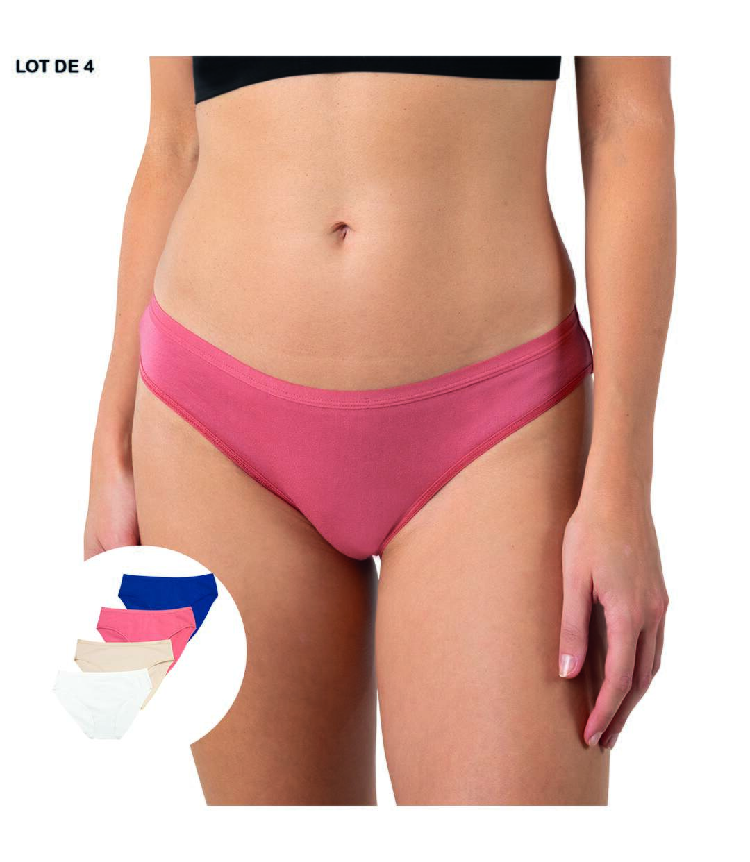 Lot de 4 culottes femme Ecopack Basic Athena-2