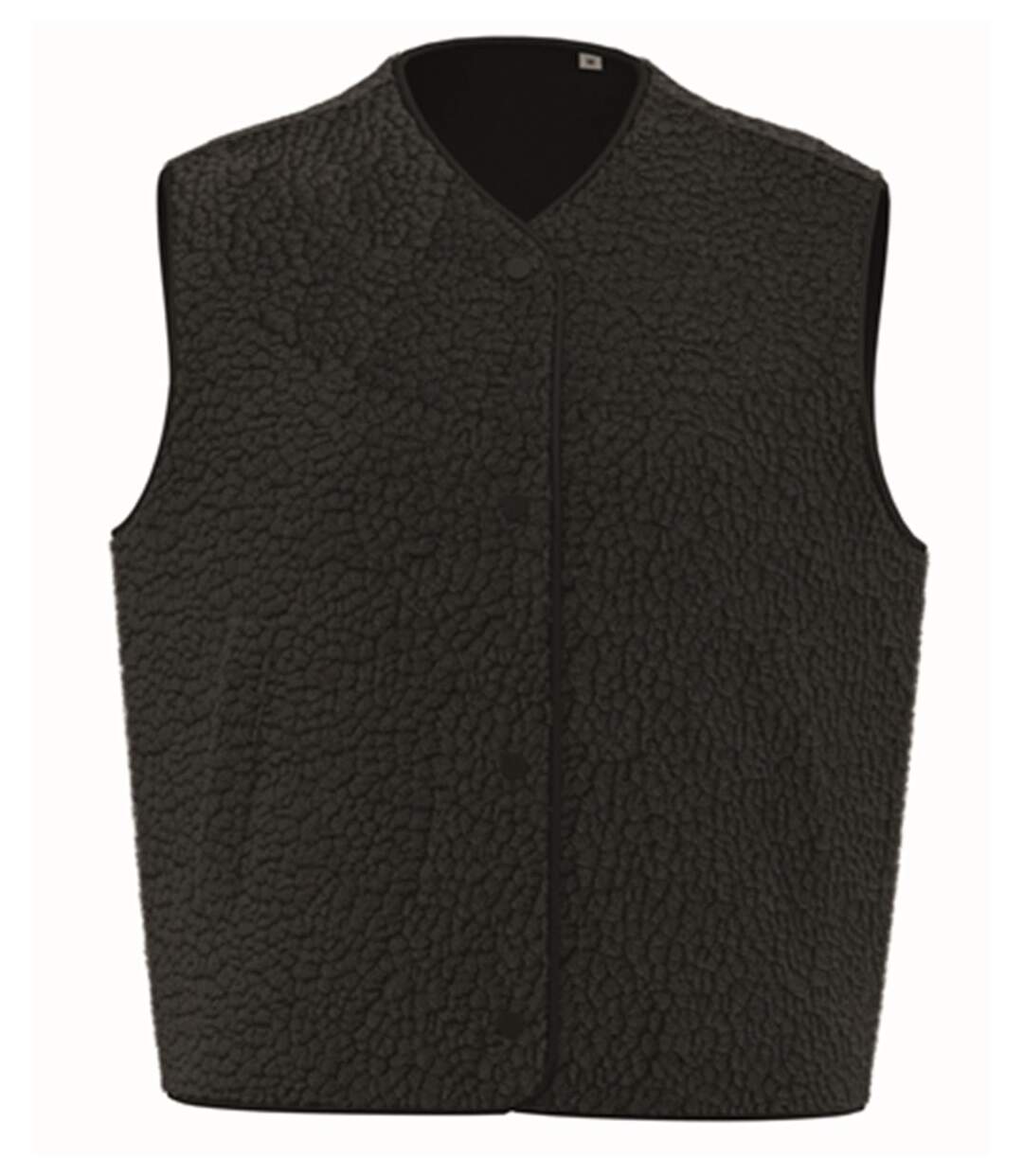 Veste gilet sans manches sherpa - Femme - PATS604 - noir-1