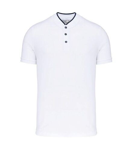 Polo homme col mao - manches courtes - K223 - blanc