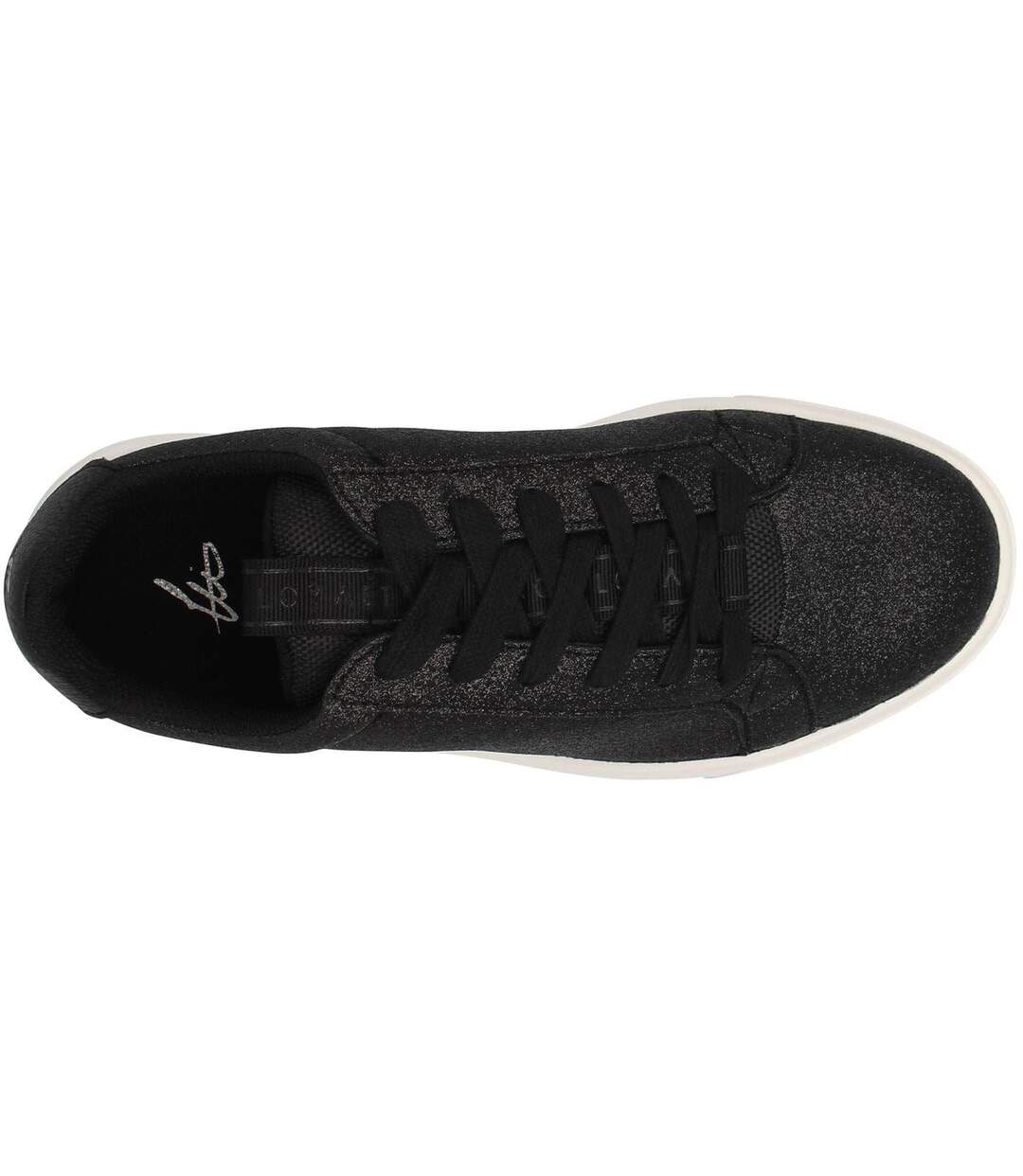 Womens/ladies Firenze Glitter Chunky Sole Trainers Glitter Black Loyalti-2