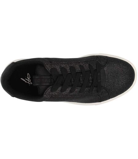 Womens/ladies Firenze Glitter Chunky Sole Trainers Glitter Black Loyalti
