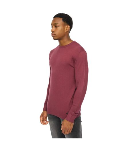 Mens Consenza Knitted Crew Neck Sweatshirt Raisin Duck And Cover