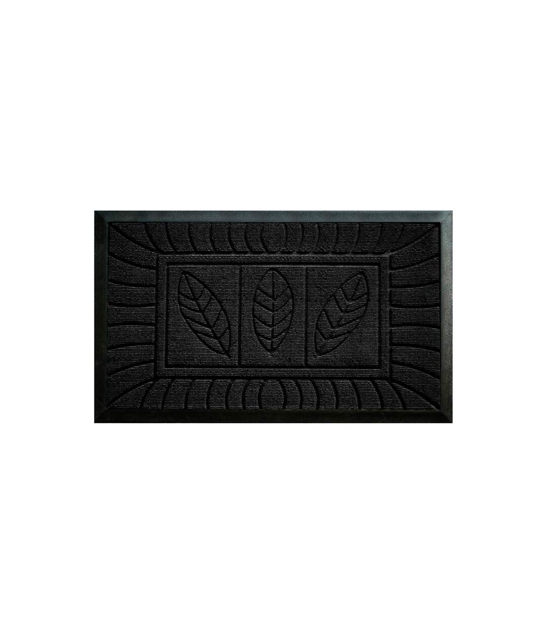 Tapis d'Entrée Feuilles 45x75cm Noir-1