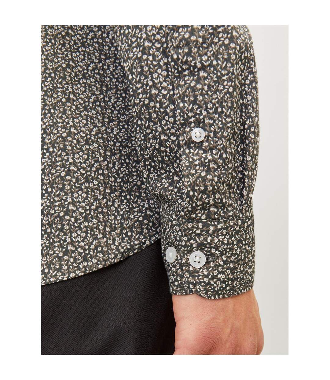 Mens Leaf Print Slim Long-sleeved Shirt Peat Jack And Jones-4