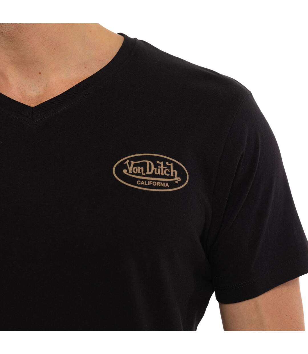 T-shirt homme col V Regular fit en Jersey imprimé poitrine et dos Hot Vondutch-2
