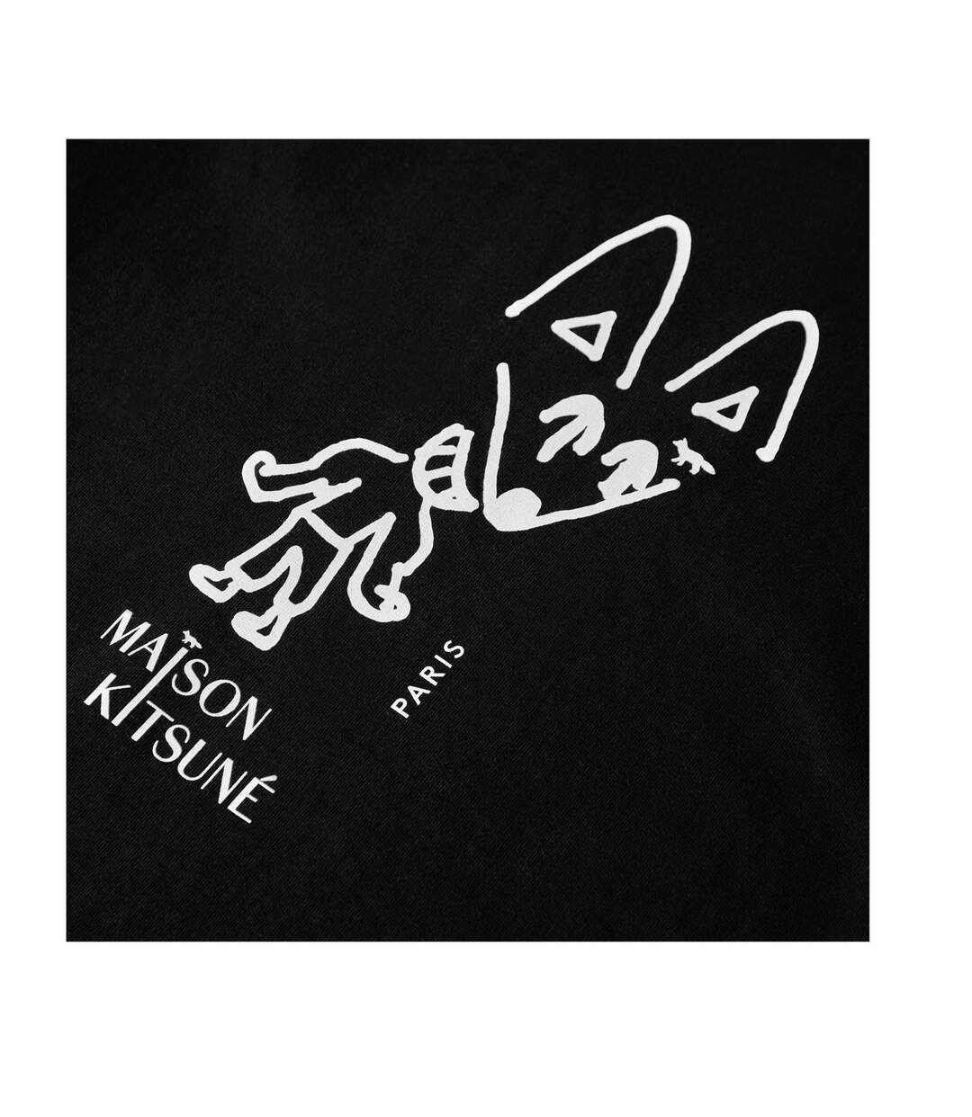 T-shirt Fête Motif/style Renard Homme Noir Maison Kitsuné-3