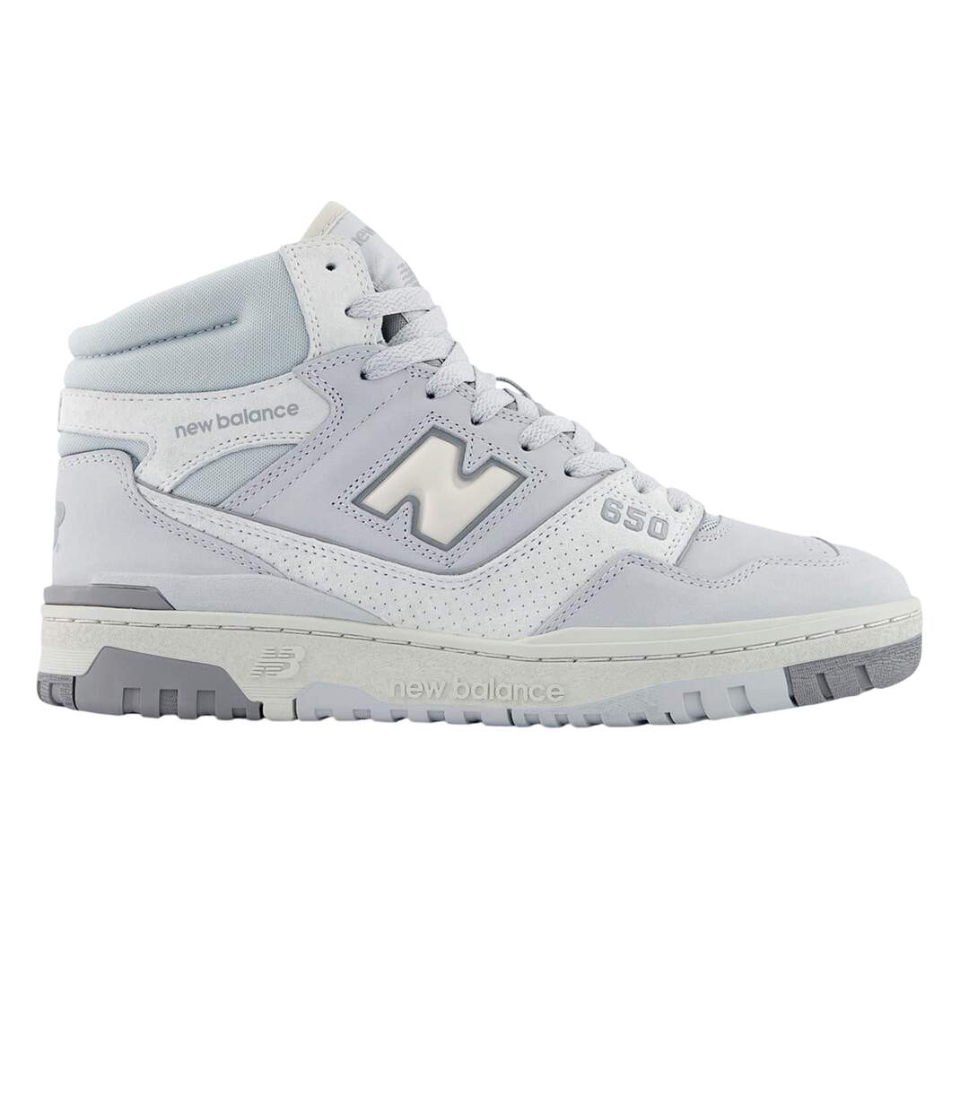Womens/ladies 650 Leather High Top Trainers Light Grey New Balance-1