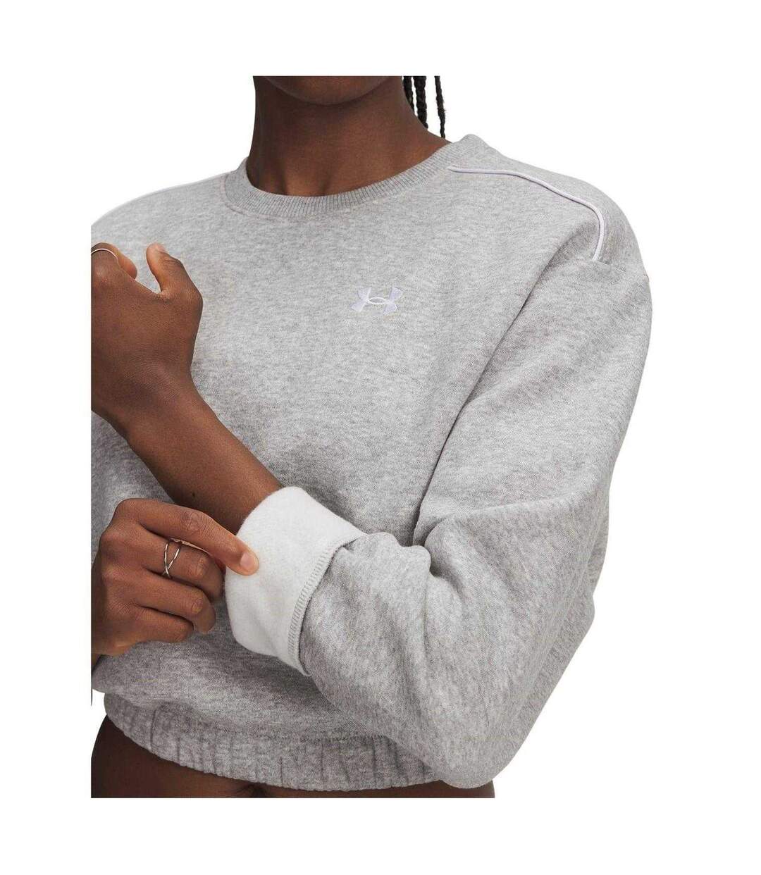 Womens/ladies Rival Workout Sweatshirt Grey Heather Under Armour-3