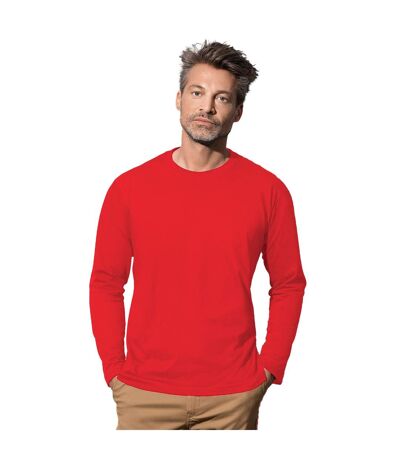 T-shirt À Manches Longues Classique Homme Rouge Stedman