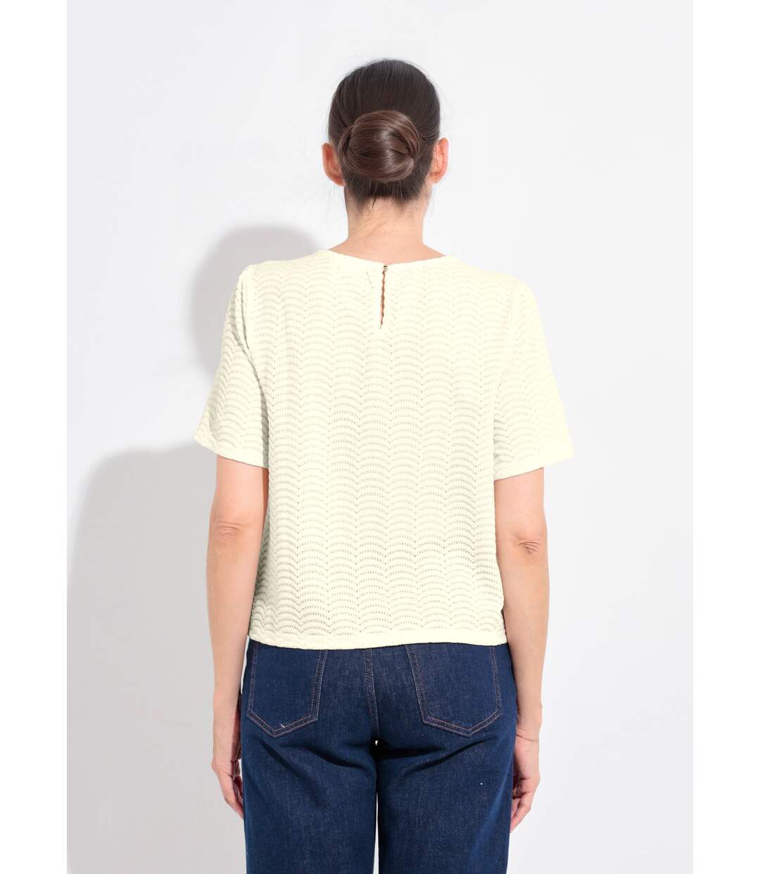 T-shirt maille reliéfée motif  écailles-2