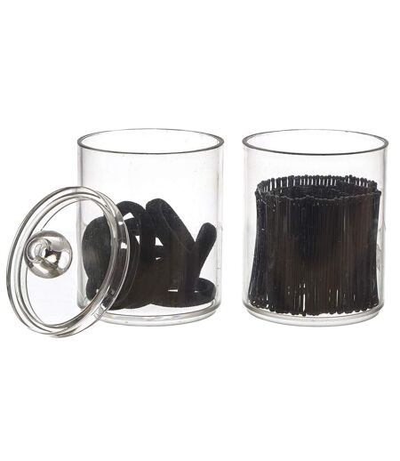 Lot de 2 Boîtes Accessoires Cheveux Anna 19cm Transparent