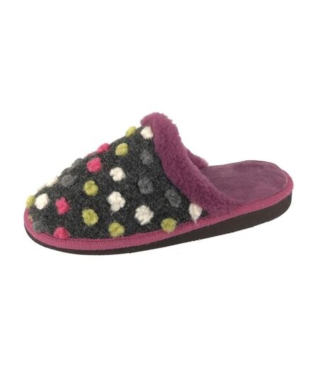 Sleepers Donna - Chaussons mules à pois - Femme (Violet / Gris) - UTDF499