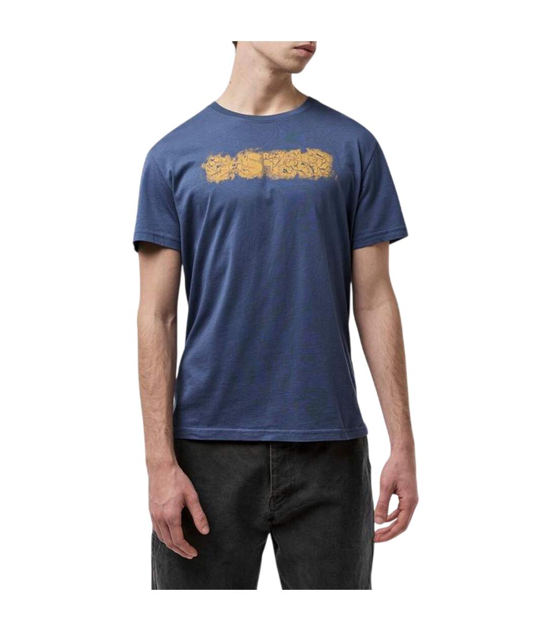 T-shirt Motif/style Logo Usé Homme Bleu Indigo G-Star-3
