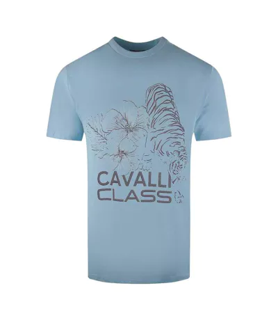 T-shirt Homme Bleu Cavalli Class