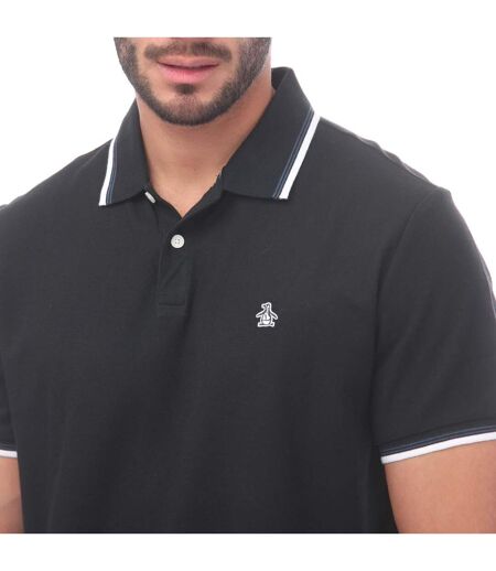 Mens Pique Tipped Polo Shirt Black Original Penguin
