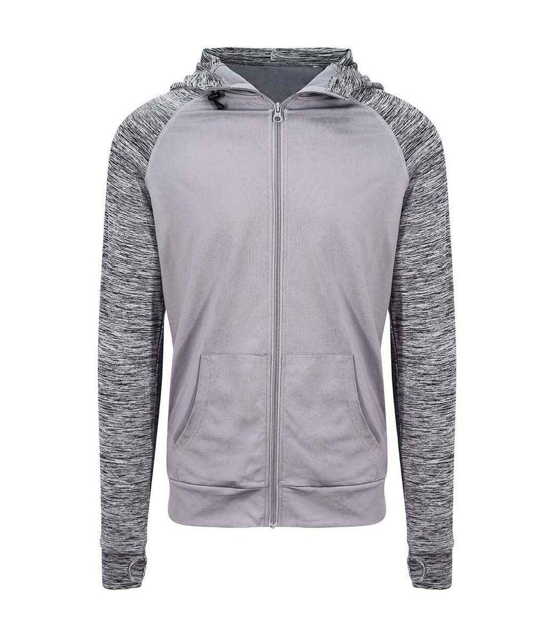 Veste à capuche homme gris chiné AWDis Cool