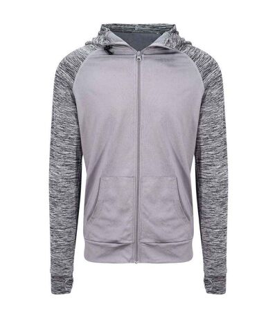 Mens full zip hoodie gray melange AWDis Cool