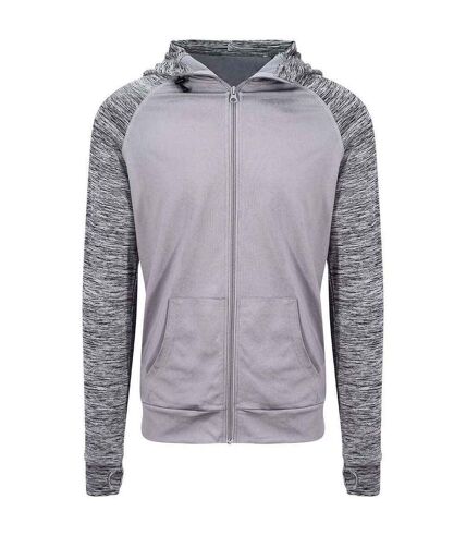 Mens full zip hoodie gray melange AWDis Cool