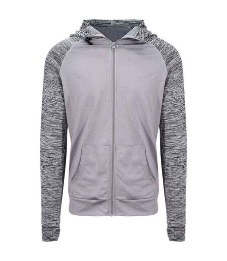 Mens full zip hoodie gray melange AWDis Cool