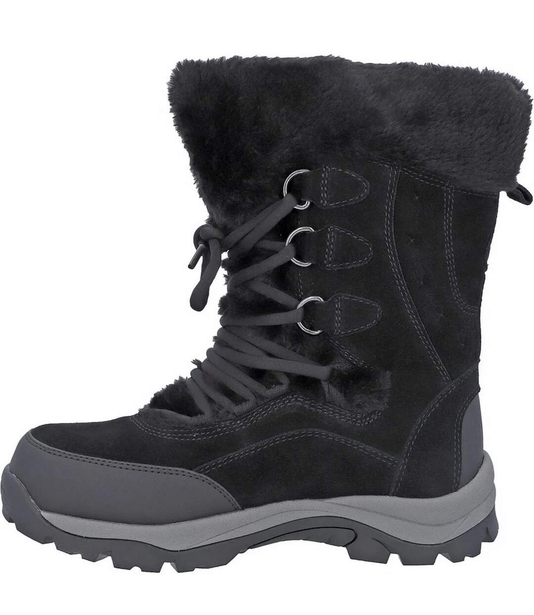 Womens/ladies Mortiz 200 Leather Hiking Boots Black Hi-Tec-3