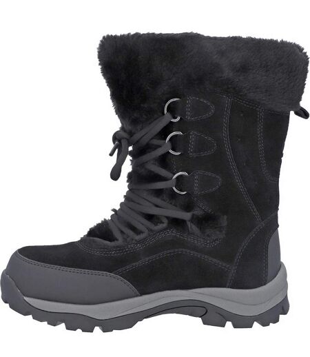 Womens/ladies Mortiz 200 Leather Hiking Boots Black Hi-Tec