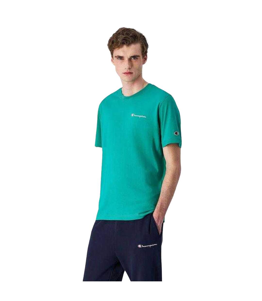 T-shirt Manches Courtes Homme Vert Champion-1