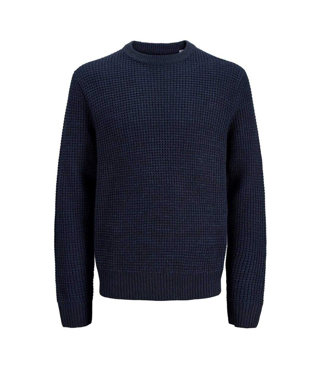 Pull Manches Longues Motif/style Texturé Homme Bleu Foncé Jack And Jones-2
