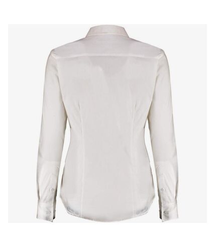 Kustom Kit Womens/Ladies Long Sleeve Tailored Stretch Oxford Shirt (White) - UTPC3454