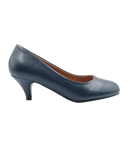 Where´s that from womens/ladies shea faux suede low heel court pumps dark blue Where's That From