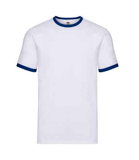 Fruit of the Loom - T-shirt - Homme (Blanc / Bleu roi) - UTPC6357