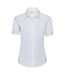 Womens/ladies Oxford Tailored Short-sleeved Shirt White Russell Collection-1