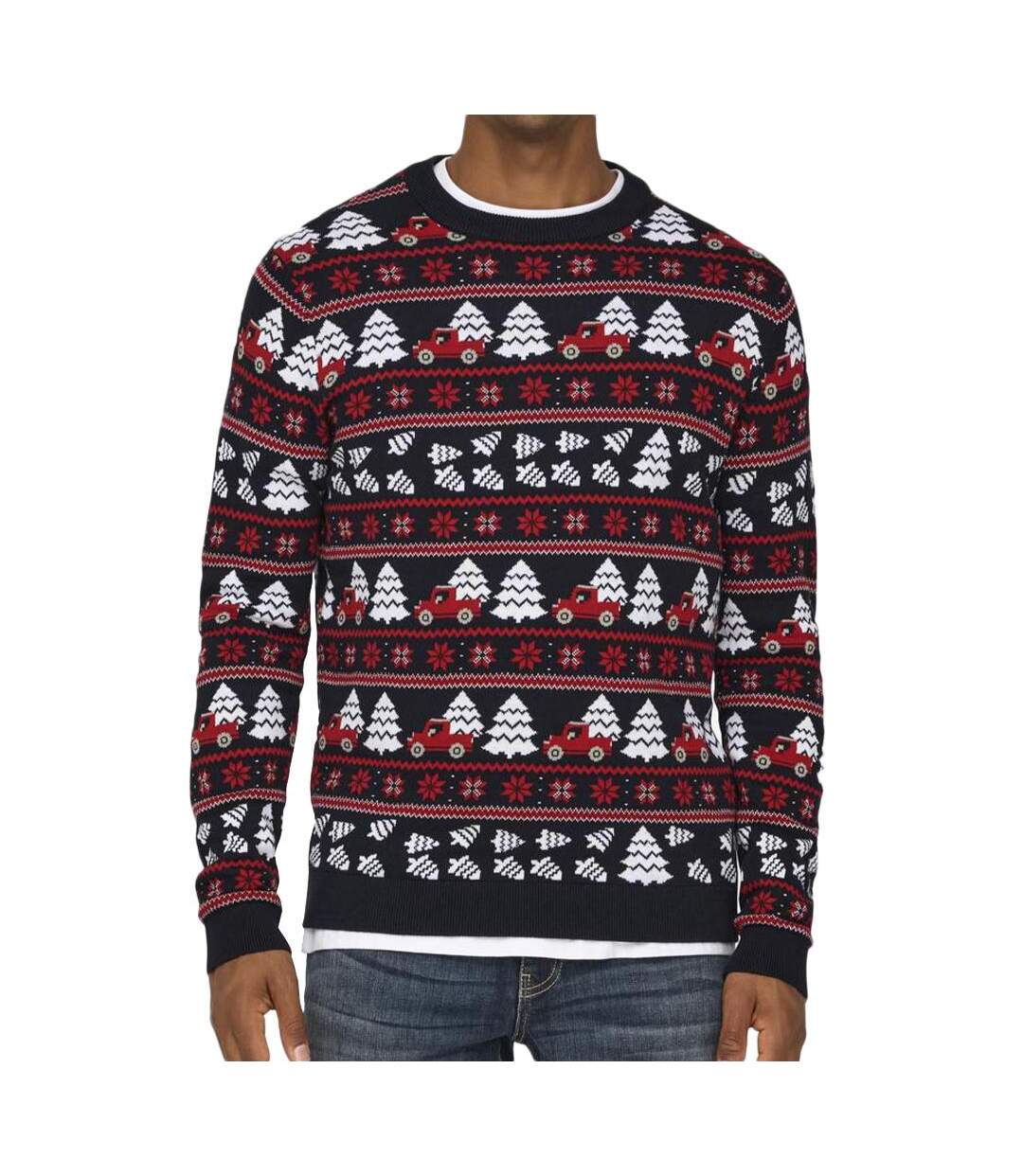 Pull de Noël Marine/Rouge Homme Only & Sons Xmas - L-1