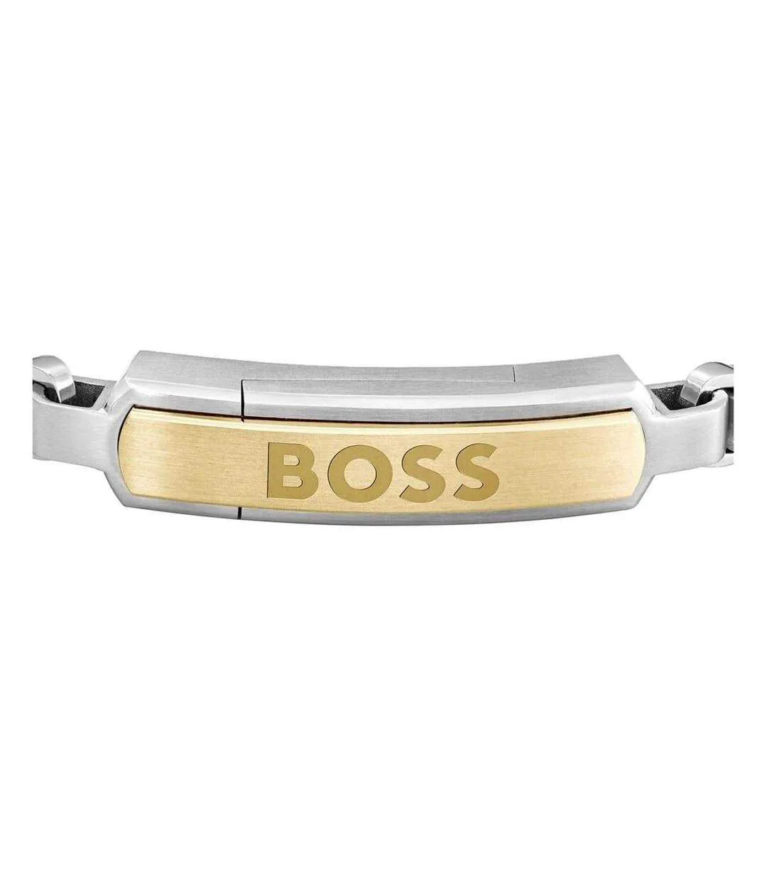 Mens Devon Black Ion Plating Bracelet One Size Light Yellow Steel Boss-2