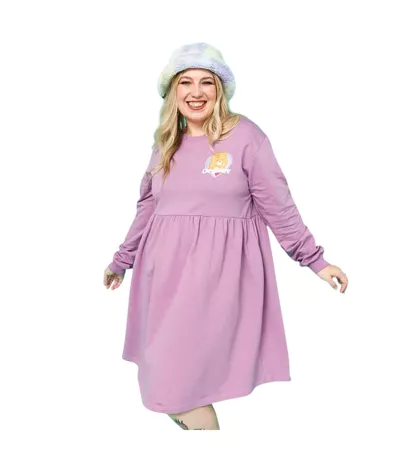 Robe Motif/style Cœur Pailleté Femme Violet Clair Care Bears
