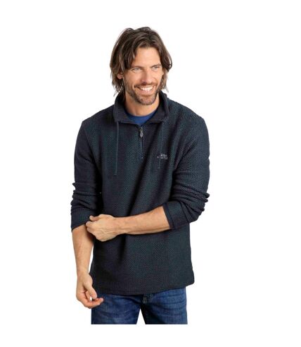 Mens cruiser macaroni quarter zip pullover navy Weird Fish