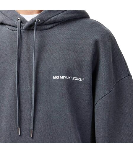 Mens Logo Oversized Hoodie Charcoal MKI MIYUKI ZOKU