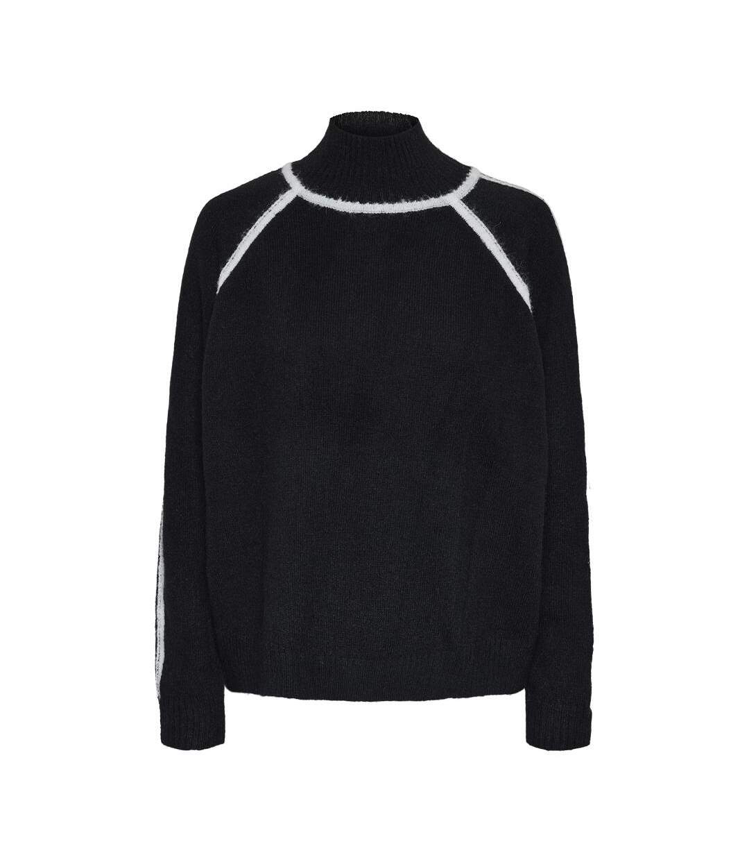 Pull noir femme pieces lola-3