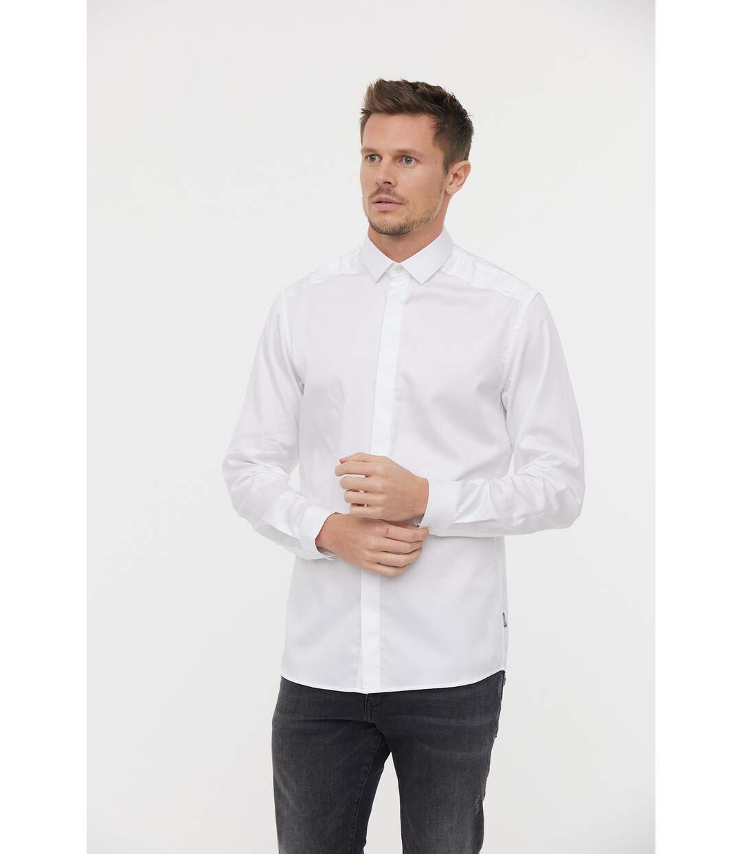 Chemise manches longues coton slim DETO