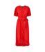 Robe Portefeuille Manches Volantées Femme Rouge Mela London-2