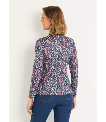 T-shirt col montant chaud motif graphique