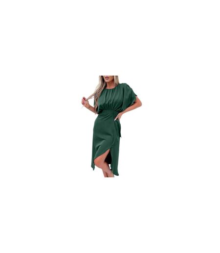 Robe Mi-longue Manches Chauve-souris Femme Bleu Sarcelle AX Paris