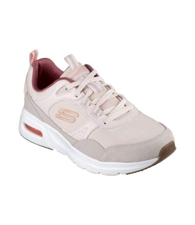 Womens/ladies court retro skech-air trainers light pink/white Skechers