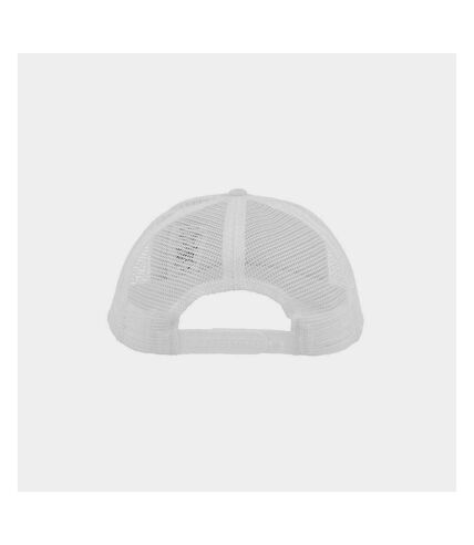 Atlantis Rapper Destroyed 5 Panel Weathered Trucker Cap (White/White) - UTAB204