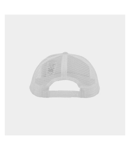 Atlantis Rapper Destroyed 5 Panel Weathered Trucker Cap (White/White) - UTAB204