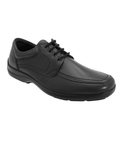 IMAC Mens Mudguard Panel Tie Leather Shoes (Black) - UTDF612