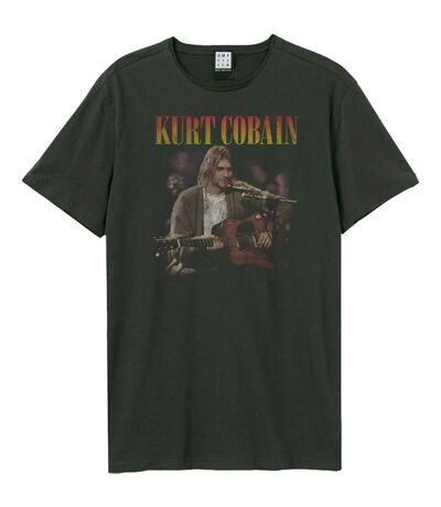 Unisex adult unplugged in new york kurt cobain t-shirt charcoal Amplified