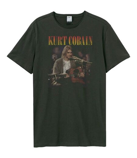 Unisex adult unplugged in new york kurt cobain t-shirt charcoal Amplified