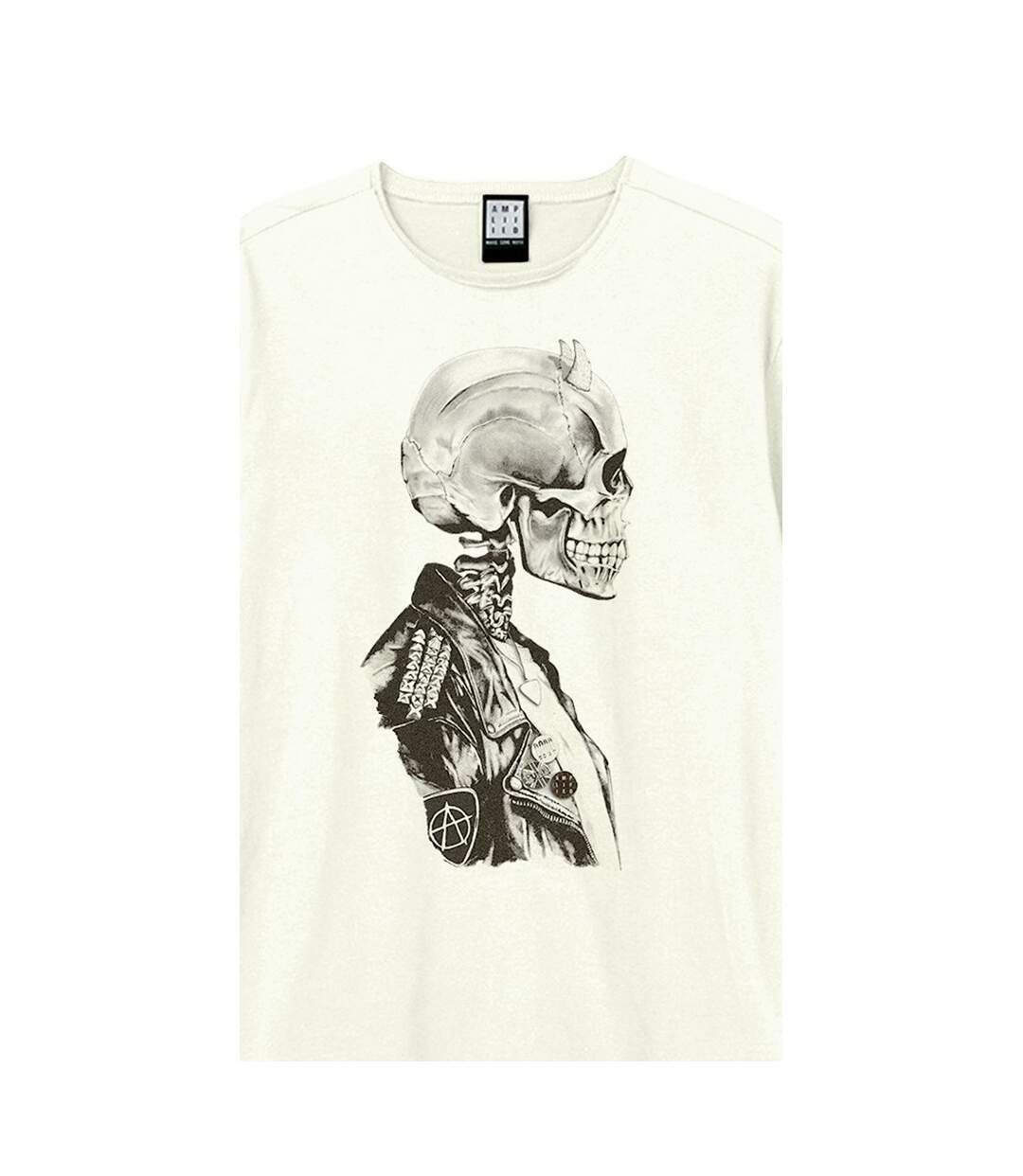 Unisex Adult Death Of Punk Rock T-shirt Vintage White Amplified-2